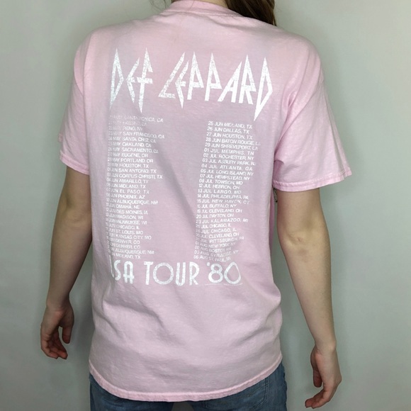 American Classics Def Leppard 80’s USA Tour Concert Shirt Pink Rock Punk - Picture 7 of 8